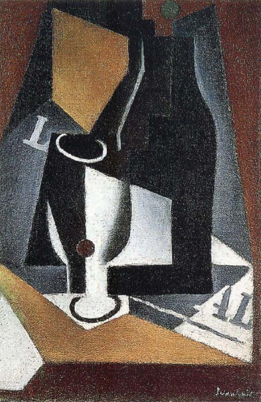Juan Gris Bottle Cup and newspaper oil painting image